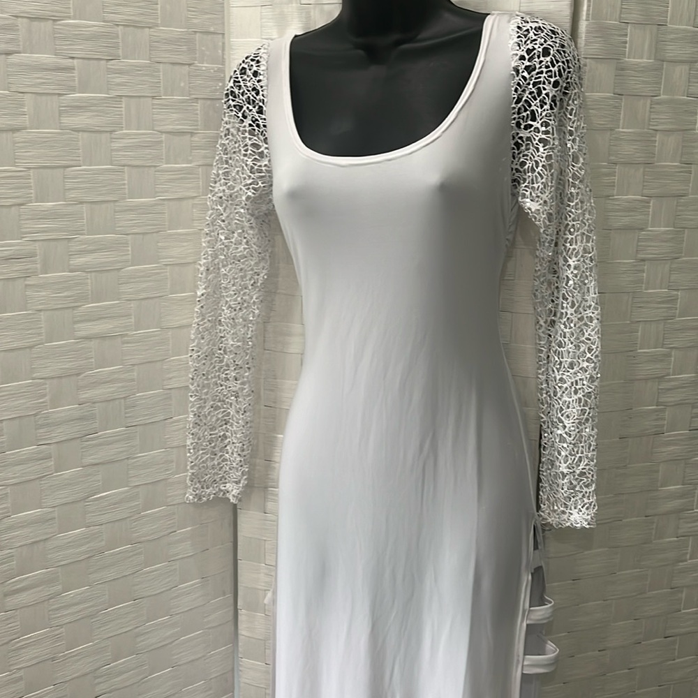 Sexy white gown Sequin Stretchy M - Picture 2 of 9